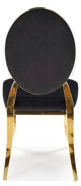 Scaun K556, negru/auriu, stofa catifelata/metal, 48x52x96 cm