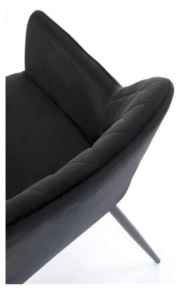 Scaun tapitat negru K558, stofa catifelata/metal, 59x60x86 cm