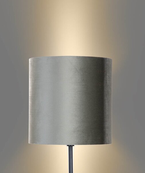 Lampă de podea neagră cu abajur din catifea verde 40cm - Simplo