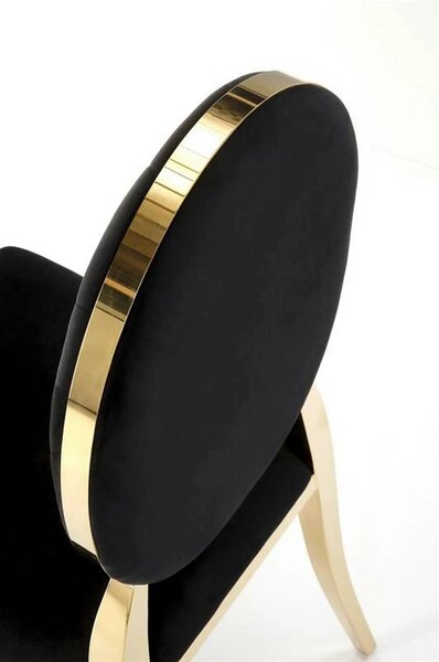 Scaun K556, negru/auriu, stofa catifelata/metal, 48x52x96 cm