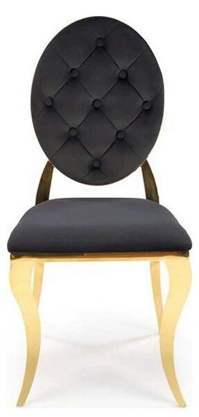 Scaun K556, negru/auriu, stofa catifelata/metal, 48x52x96 cm