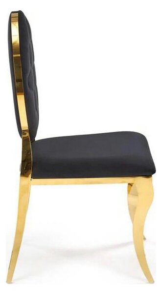 Scaun K556, negru/auriu, stofa catifelata/metal, 48x52x96 cm