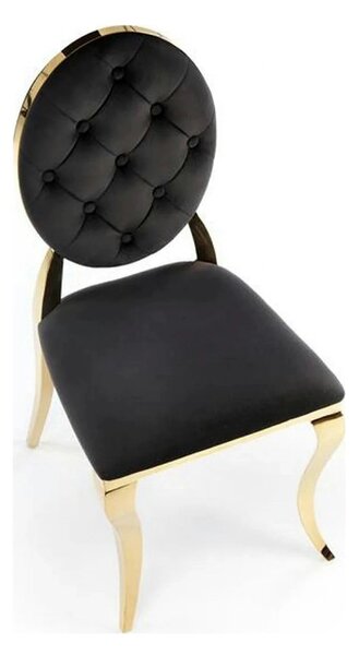 Scaun K556, negru/auriu, stofa catifelata/metal, 48x52x96 cm