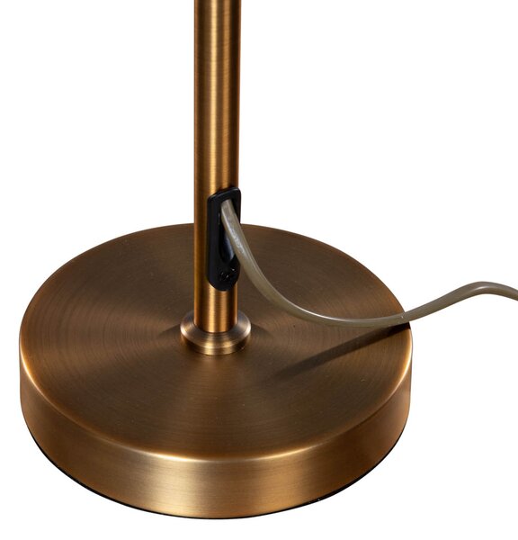 Lampă de masă bronz cu abajur din catifea taupe 35cm - Parte