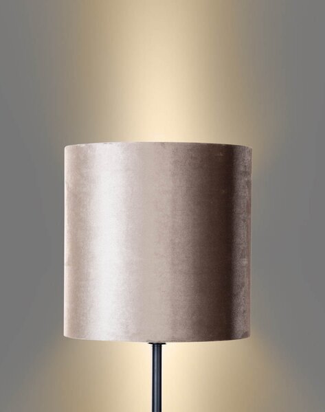 Lampă de podea neagră cu abajur din catifea taupe 50cm - Simplo