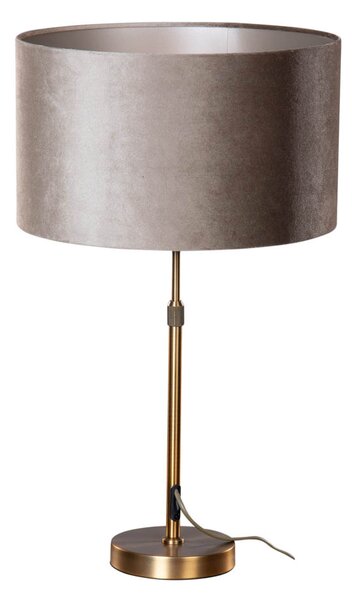 Lampă de masă bronz cu abajur din catifea taupe 35cm - Parte
