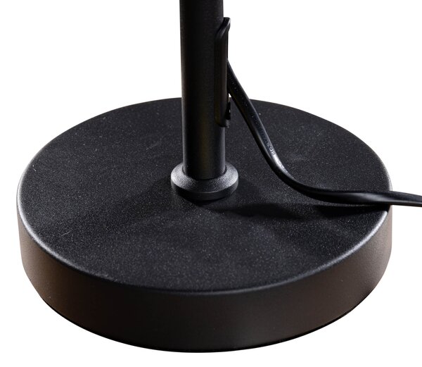 Lampă de masă neagră cu abajur din catifea taupe 35cm - Parte