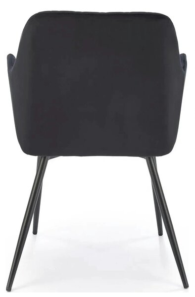Scaun tapitat negru K558, stofa catifelata/metal, 59x60x86 cm
