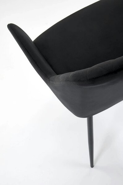 Scaun tapitat negru K558, stofa catifelata/metal, 59x60x86 cm