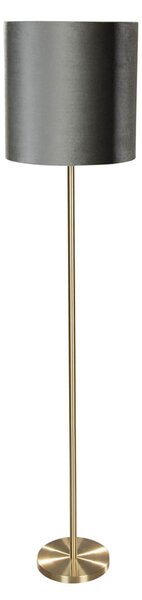 Lampă de podea din alamă cu abajur din catifea verde 40cm - Simplo