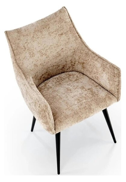 Scaun K559, bej/negru, stofa clasica/metal, 60x59x85 cm