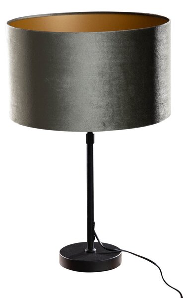 Lampă de masă neagră cu abajur din catifea verde 35cm - Parte