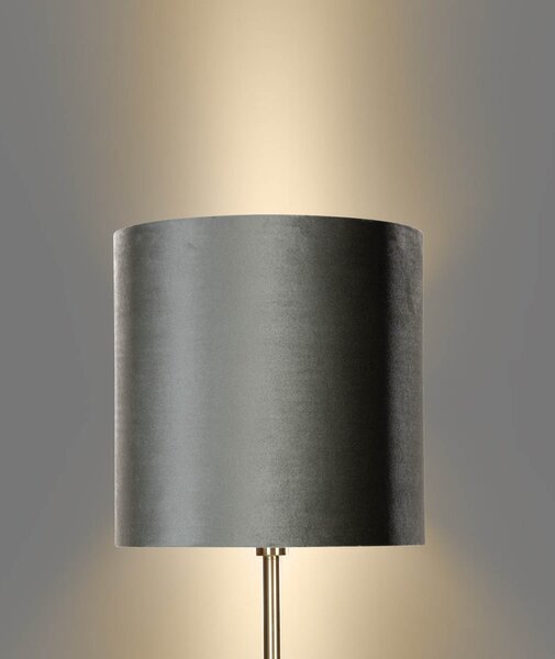 Lampă de podea din alamă cu abajur din catifea verde 40cm - Simplo
