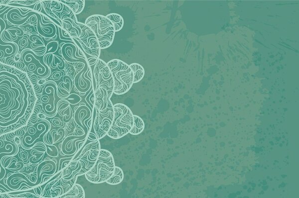 Tapet arabesca verde pe fundal abstract