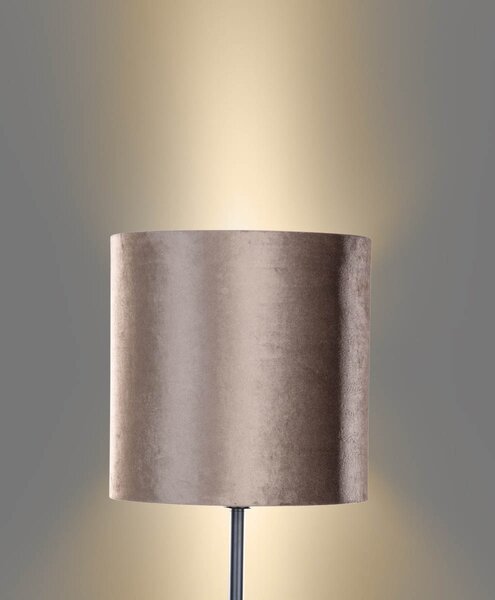 Lampă de podea neagră cu abajur din catifea maro 40cm - Simplo
