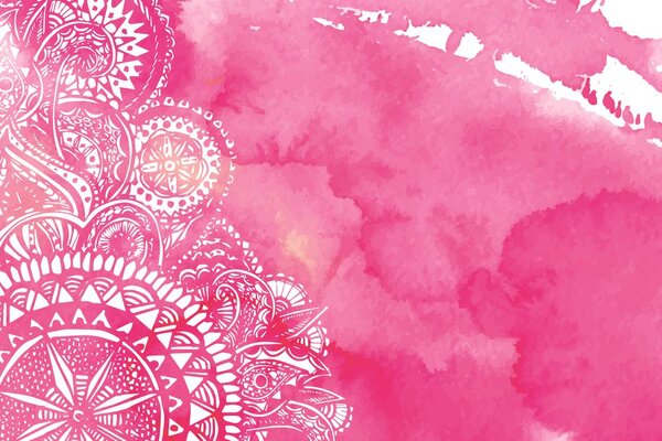 Tapet Mandala acuarel roz