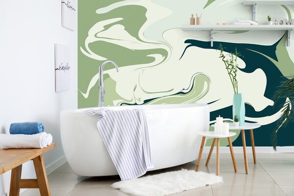 Tapet model verde abstract