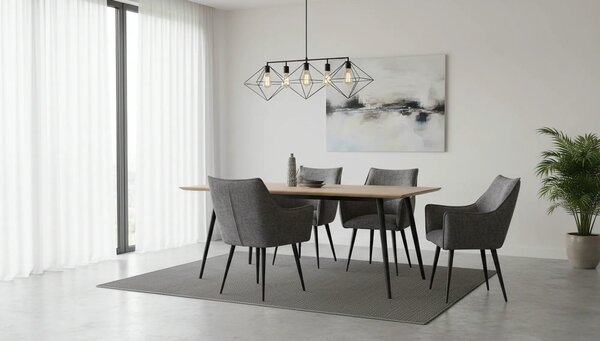 Scaun K559, gri/negru, stofa clasica/metal, 60x59x85 cm