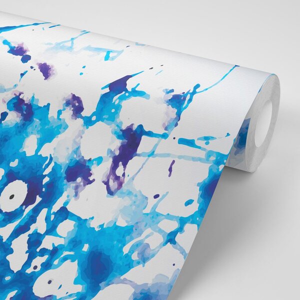 Tapet acuarel albastru în design abstract
