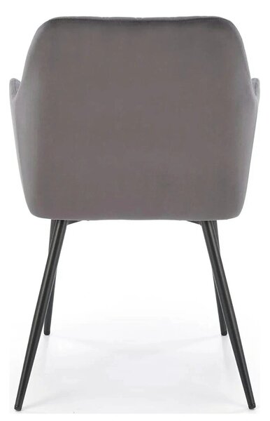 Scaun K558, gri/negru, stofa catifelata/metal, 59x60x86 cm