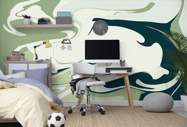 Tapet model verde abstract