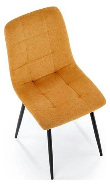 Scaun K560, galben/negru, stofa clasica/metal, 45x53x88 cm