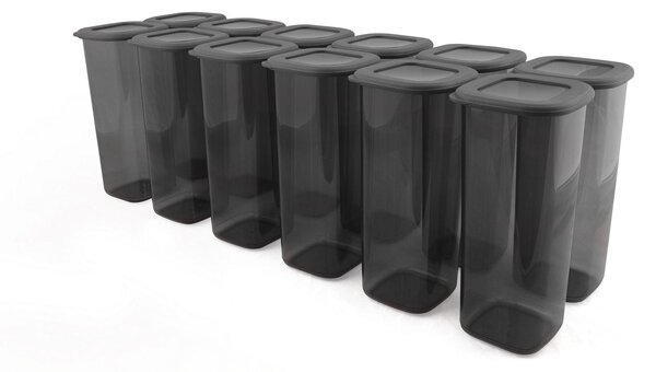 Set 12 cutii verticale, Gri, 25x11 cm