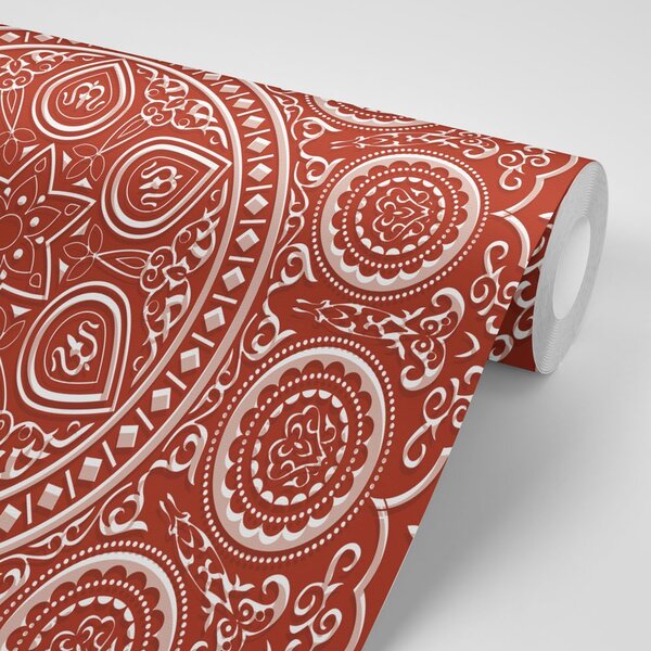 Tapet Mandala etnică delicată în design vișiniu