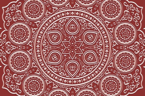 Tapet Mandala etnică delicată în design vișiniu