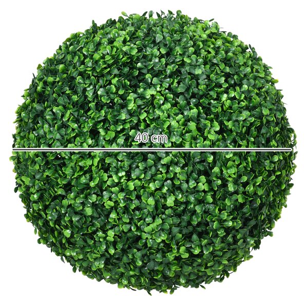 HOMCOM Set de 2 Bile Artificiale, Bile de Arbori Topiari din Buxus, Ø40cm, Verde | Aosom Romania