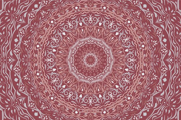 Tapet Mandala în stil vintage în nuanță de roz