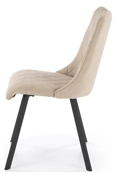 Scaun K561, bej/negru, stofa clasica/metal, 44x58x85 cm