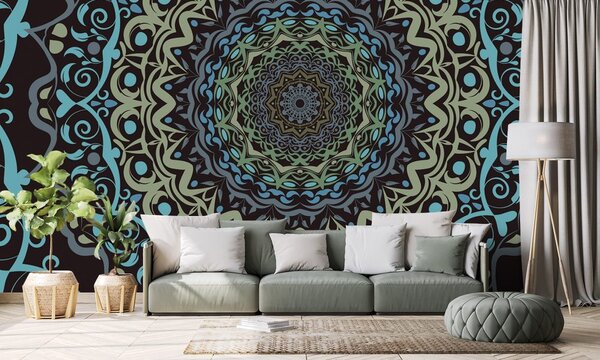 Tapet Mandala abstractă în stil vintage