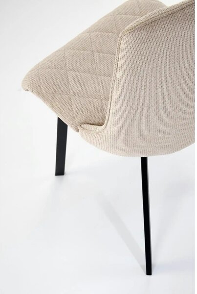 Scaun K561, bej/negru, stofa clasica/metal, 44x58x85 cm