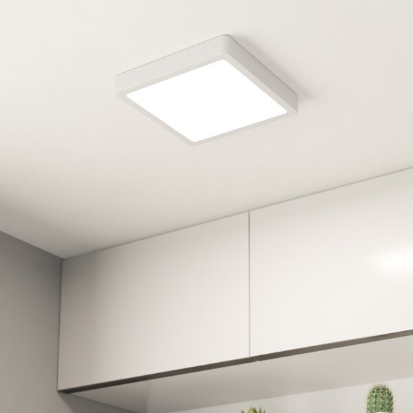 EGLO Plafonieră LED Fueva 5 IP44 3000K alb 21x21cm, Alb, Baie, Metal