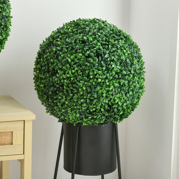 HOMCOM Set de 2 Bile Artificiale, Bile de Arbori Topiari din Buxus, Ø40cm, Verde | Aosom Romania
