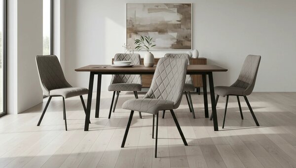 Scaun K561, gri/negru, stofa clasica/metal, 44x58x85 cm
