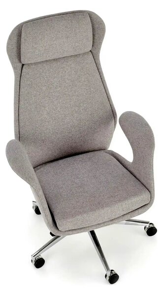 Scaun birou KEVIN, gri deschis, stofa clasica/metal, 74x68x118/125 cm