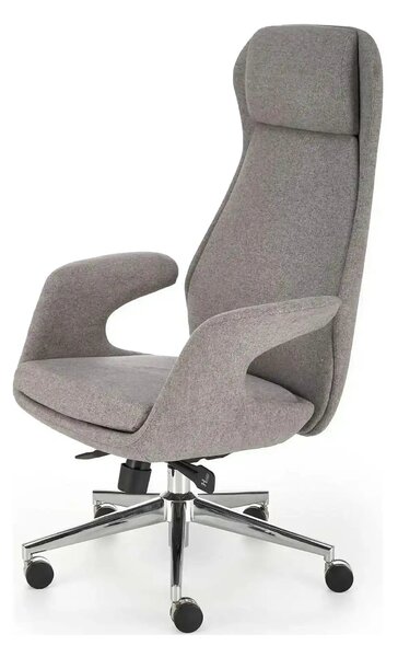 Scaun birou KEVIN, gri deschis, stofa clasica/metal, 74x68x118/125 cm