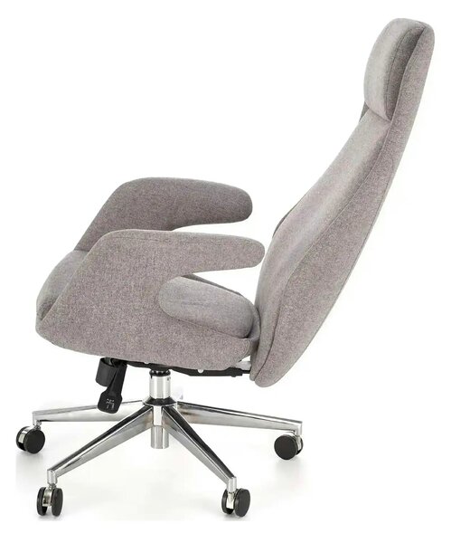 Scaun birou KEVIN, gri deschis, stofa clasica/metal, 74x68x118/125 cm