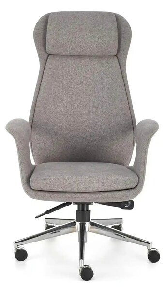 Scaun birou KEVIN, gri deschis, stofa clasica/metal, 74x68x118/125 cm