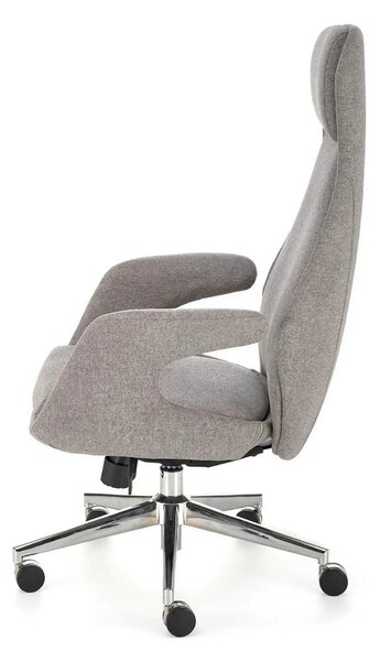 Scaun birou KEVIN, gri deschis, stofa clasica/metal, 74x68x118/125 cm