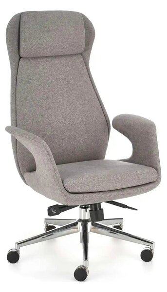 Scaun birou KEVIN, gri deschis, stofa clasica/metal, 74x68x118/125 cm