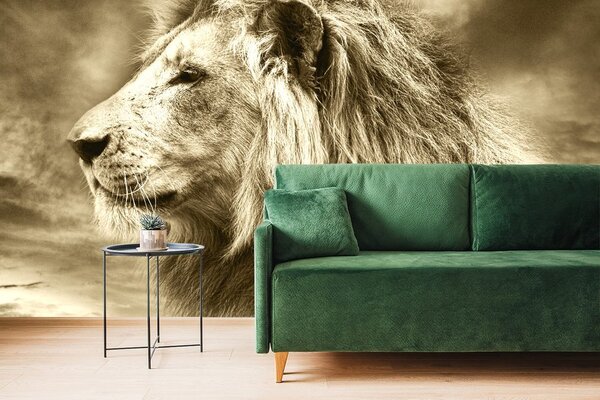 Tapet leul african în design sepia