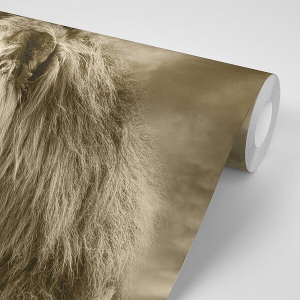 Tapet leul african în design sepia