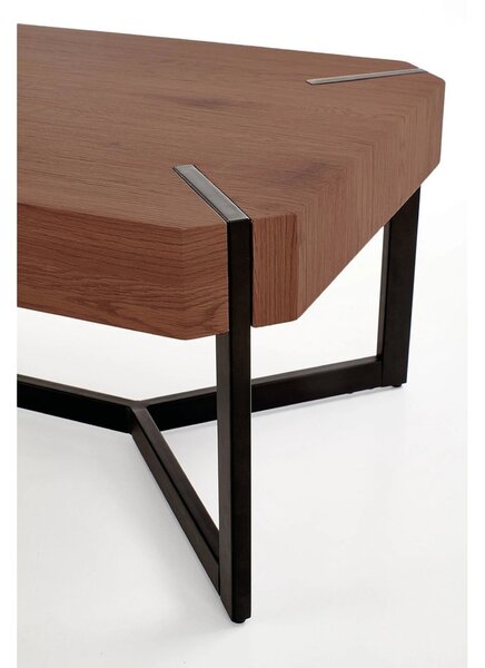 Masuta cafea LAVIDA, nuc/negru, 110x60x43 cm