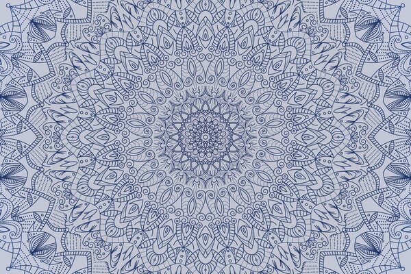 Tapet Mandala decorativă detaliată în culoarea albastră