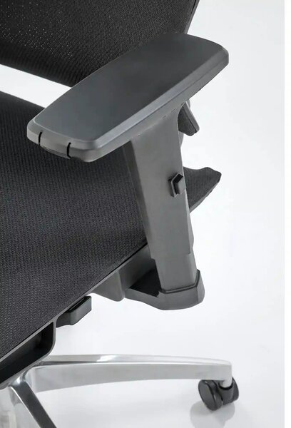 Scaun birou MARCUS, negru, plasa/metal, 65x64x121/140 cm