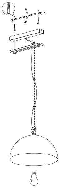 Eglo 43396 - Pendul pe cablu HODSOLL 1xE27/40W/230V