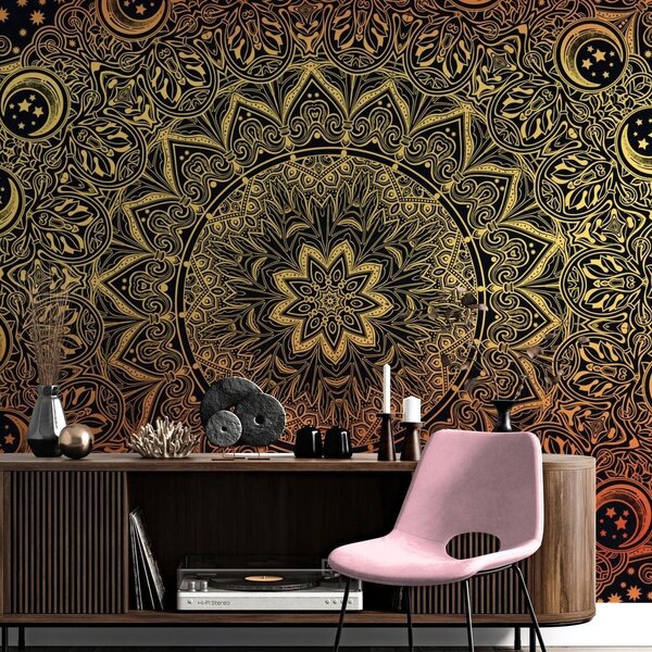 Tapet Mandala de aur orientală